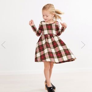 Girls Long Sleeve Red Plaid Hanna Andersson Skater Dress NWT Size 10 / 140
